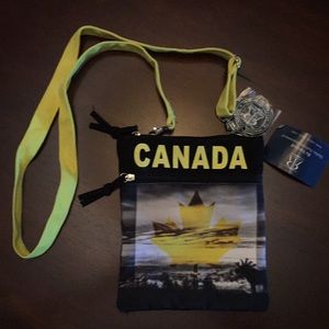 Robin Ruth Black Canvas Canada Bag NWT